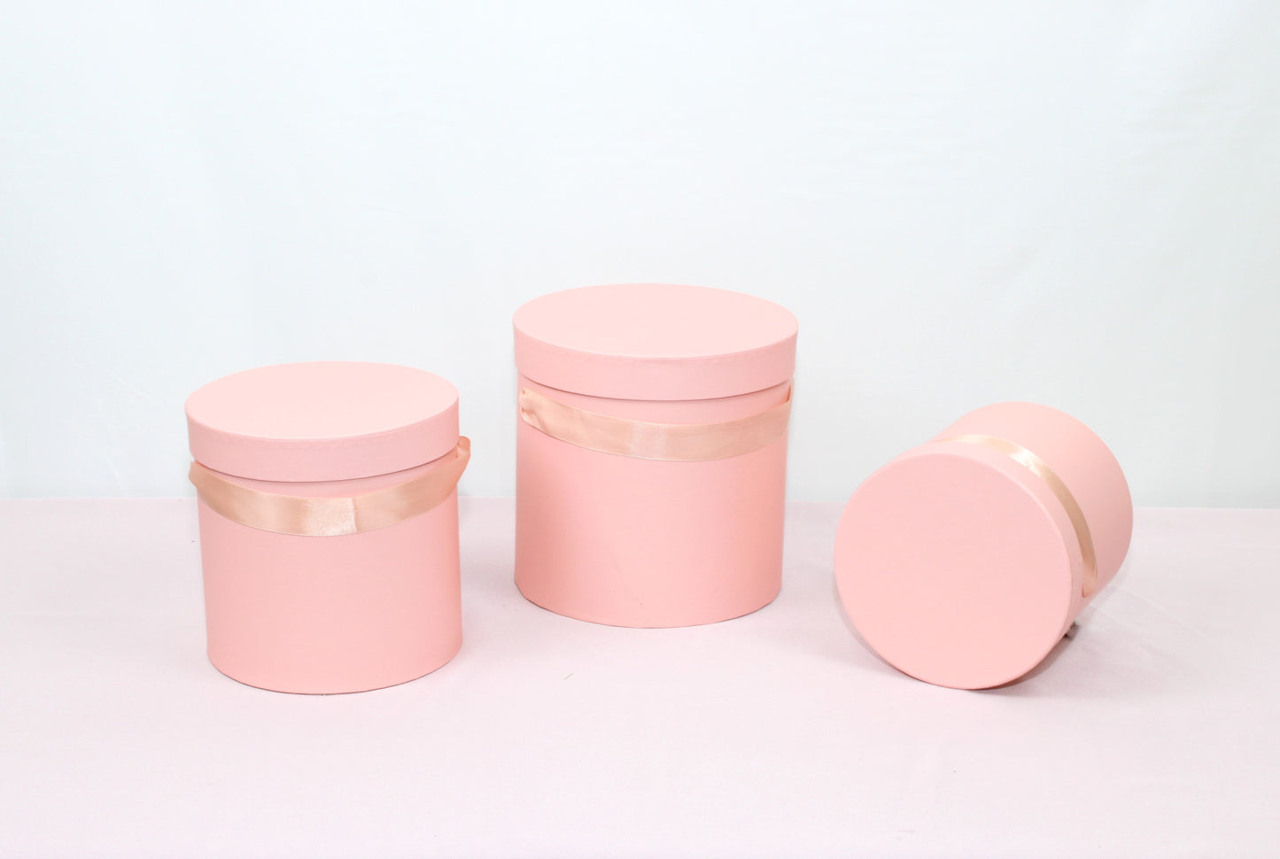 Macaroon Color Round Flower Hat Box with Lid