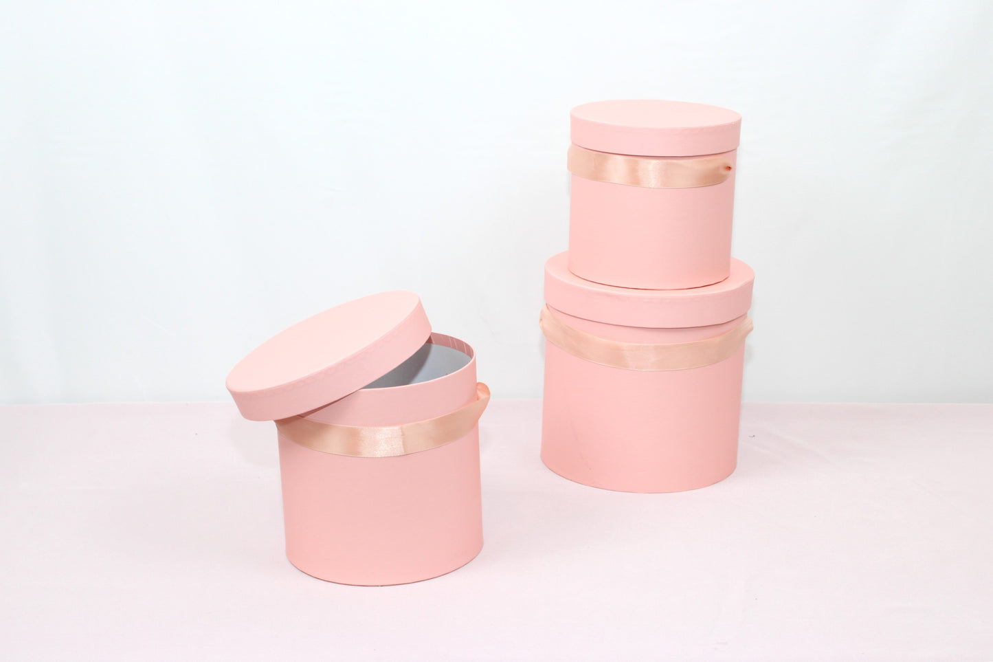 Macaroon Color Round Flower Hat Box with Lid