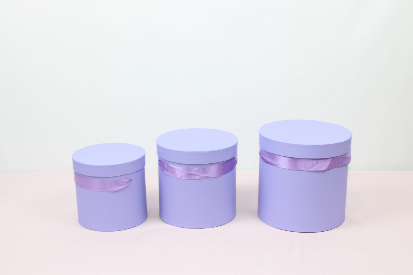 Macaroon Color Round Flower Hat Box with Lid