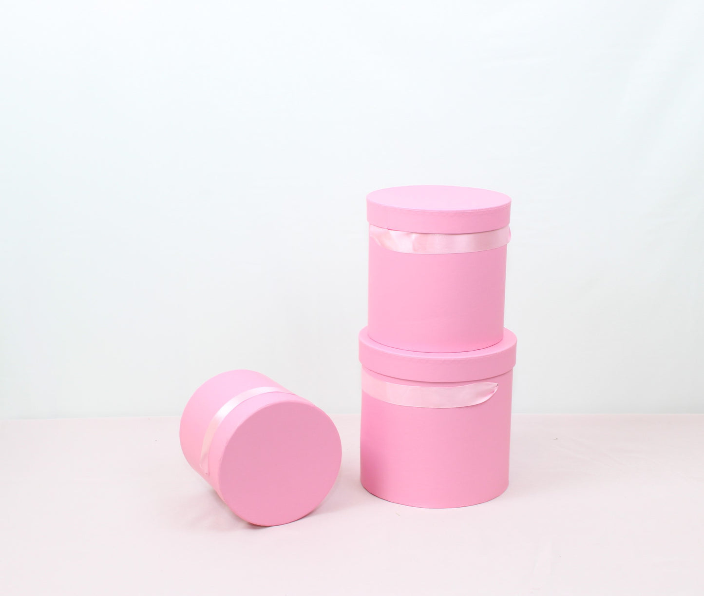 Macaroon Color Round Flower Hat Box with Lid