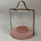 Clear PVC Cylinder Round Flower Box with Clear Lid and Handle