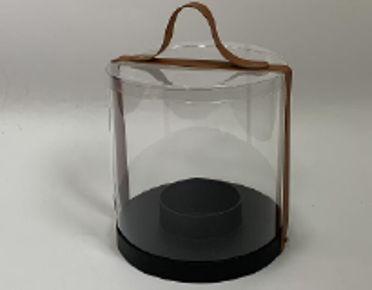 Clear PVC Cylinder Round Flower Box with Clear Lid and Handle