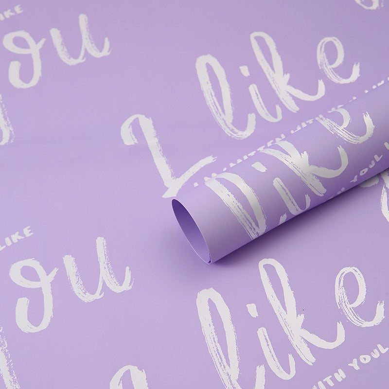 I like you Neon Colors Flower Wrapping Paper 