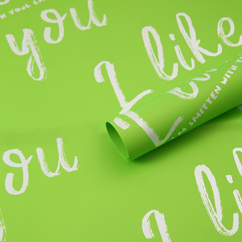 I like you Neon Colors Flower Wrapping Paper 