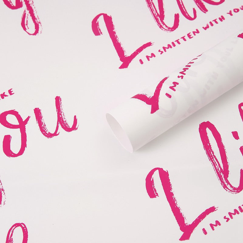 I like you Neon Colors Flower Wrapping Paper 