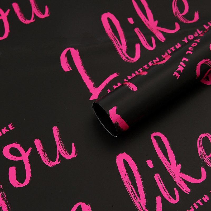 I like you Neon Colors Flower Wrapping Paper 