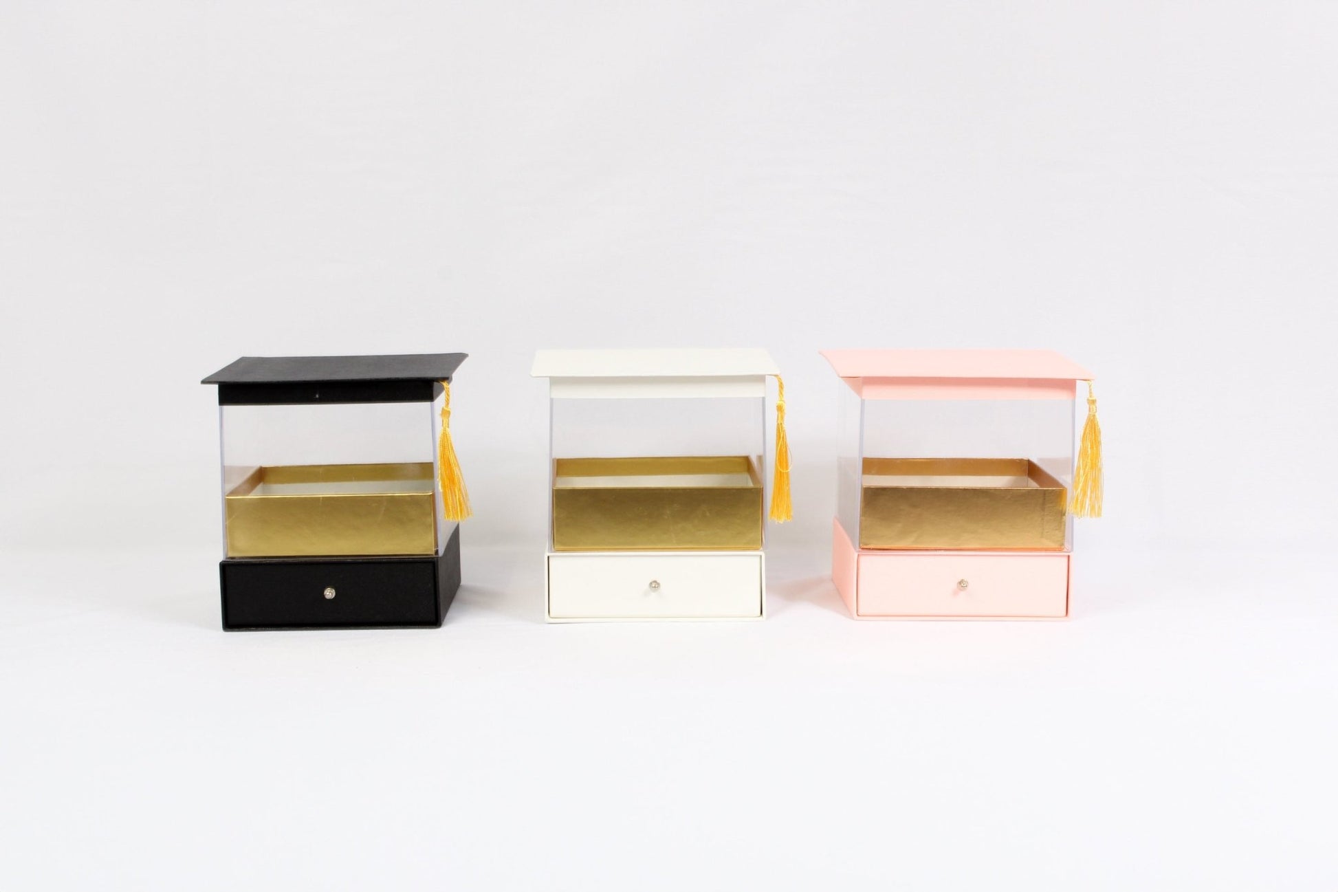 Acrylic Graduation Cube Flower Gift Box with drawer - Elegant Supply