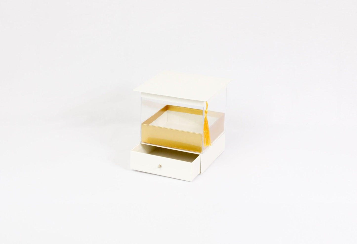 Acrylic Graduation Cube Flower Gift Box with drawer - Elegant Supply