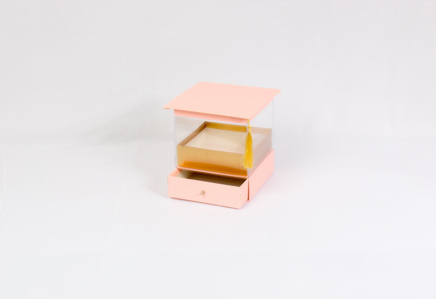 Acrylic Graduation Cube Flower Gift Box with drawer - Elegant Supply