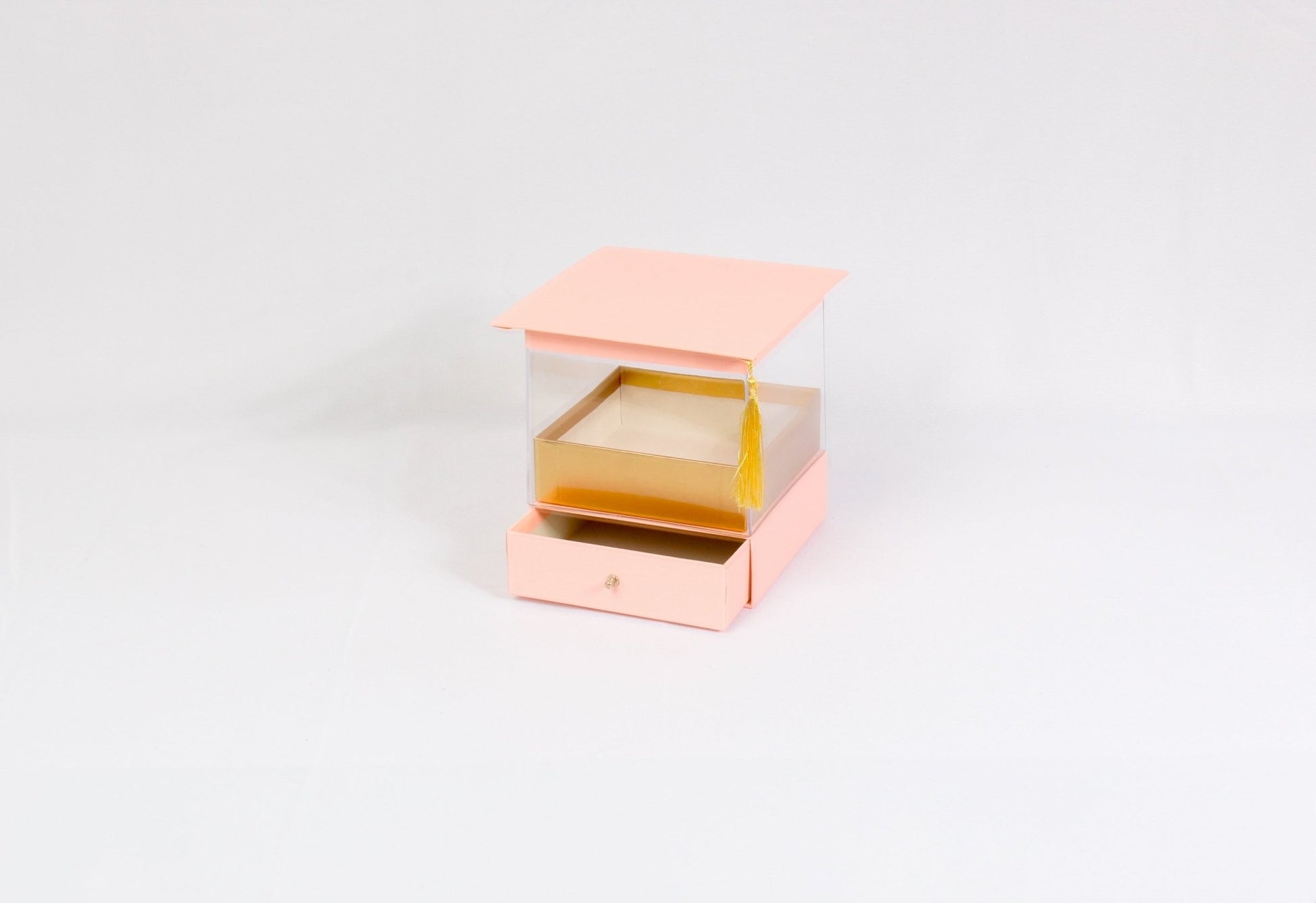 Acrylic Graduation Cube Flower Gift Box with drawer - Elegant Supply