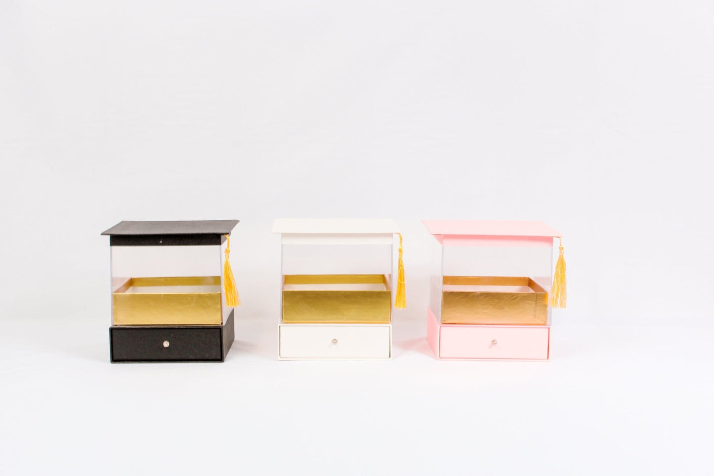 Acrylic Graduation Cube Flower Gift Box with drawer - Elegant Supply