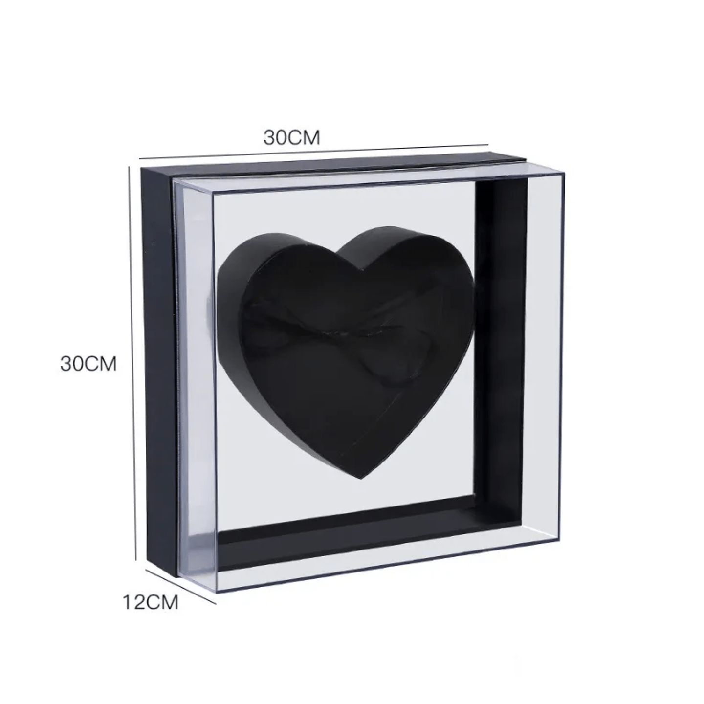 Acrylic Heart Frame Flower Gift Box For Preserved Rose Flowers - Elegant Supply