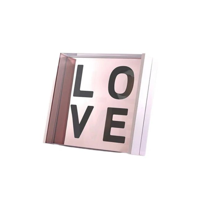 Acrylic LOVE Letter Mirror flower box with foam and liner - Elegant Supply