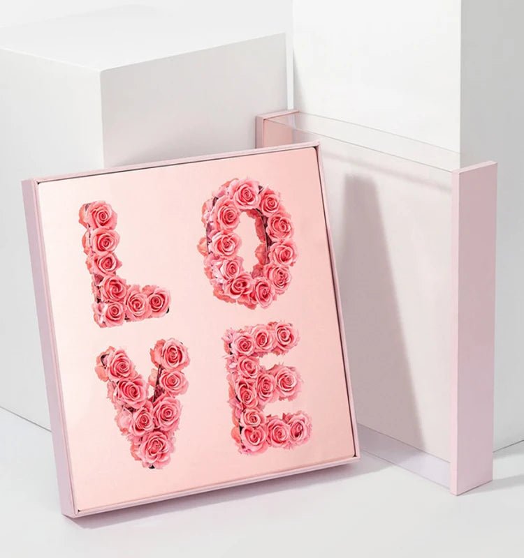 Acrylic LOVE Letter Mirror flower box with foam and liner - Elegant Supply