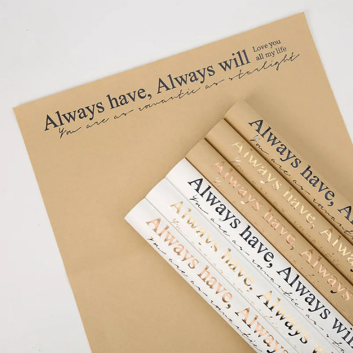 Always Have and Always Will waterproof Flower Wrapping Paper (15 sheets/bag) - Elegant Supply