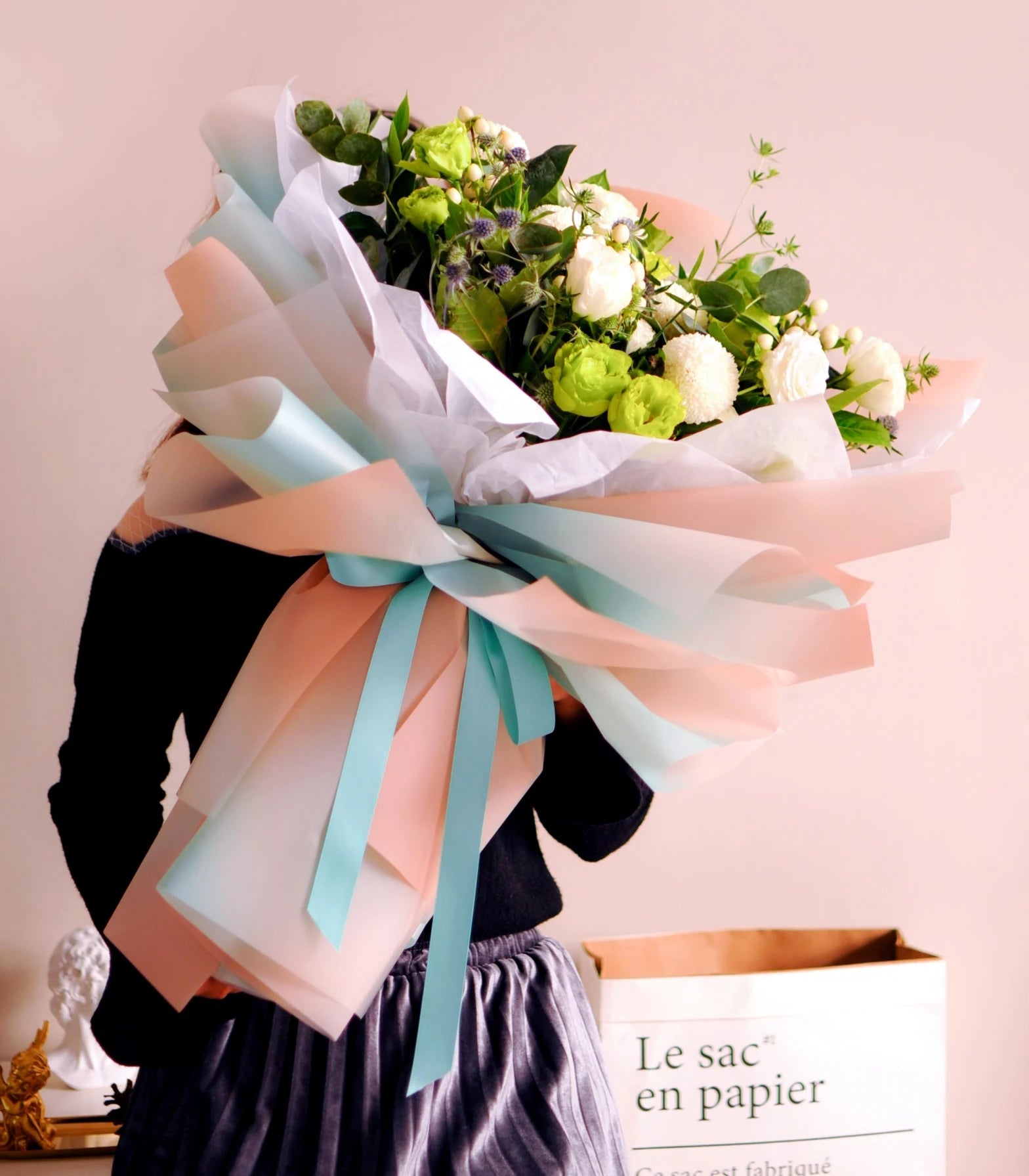 Aurora Gradiant Flower Wrapping Paper (20pcs/bag) - Elegant Supply