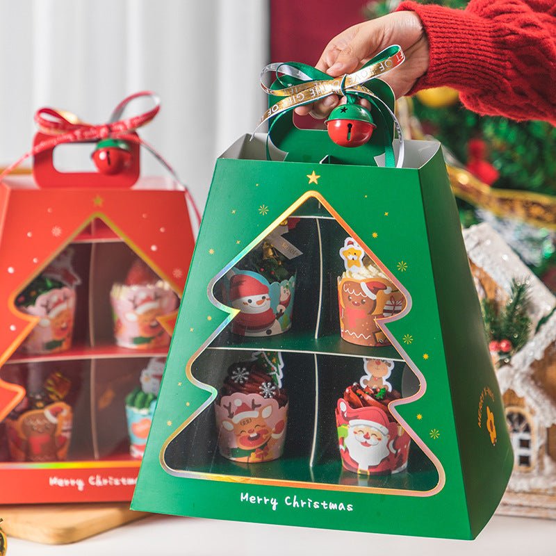 Christmas 2 Tiers Trapezoid Bakery / Cupcakes Dessert Stand - Elegant Supply