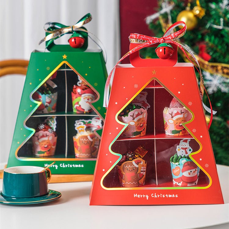 Christmas 2 Tiers Trapezoid Bakery / Cupcakes Dessert Stand - Elegant Supply