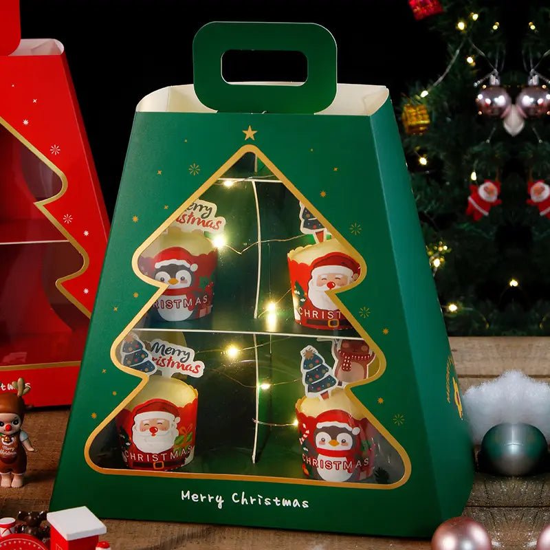 Christmas 2 Tiers Trapezoid Bakery / Cupcakes Dessert Stand - Elegant Supply