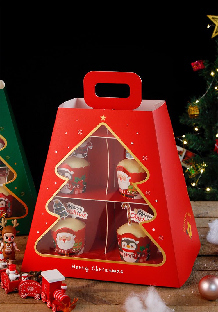 Christmas 2 Tiers Trapezoid Bakery / Cupcakes Dessert Stand - Elegant Supply