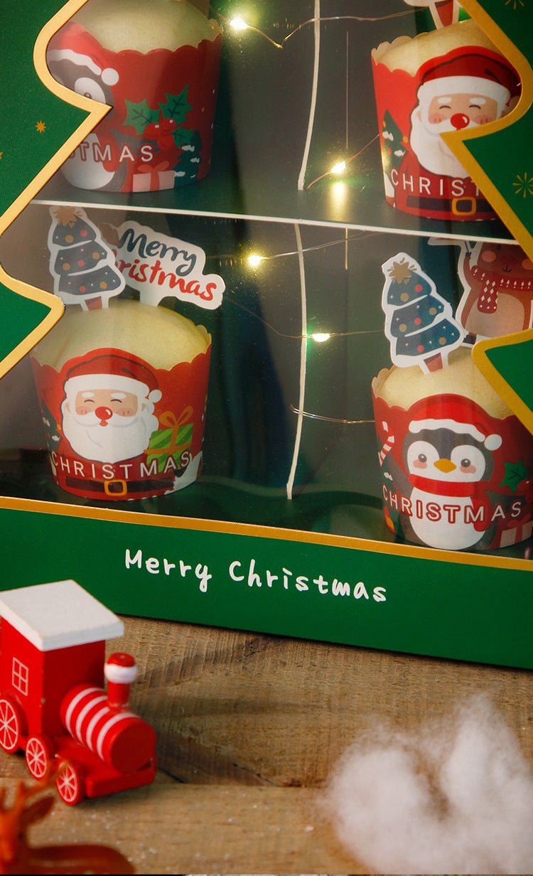 Christmas 2 Tiers Trapezoid Bakery / Cupcakes Dessert Stand - Elegant Supply