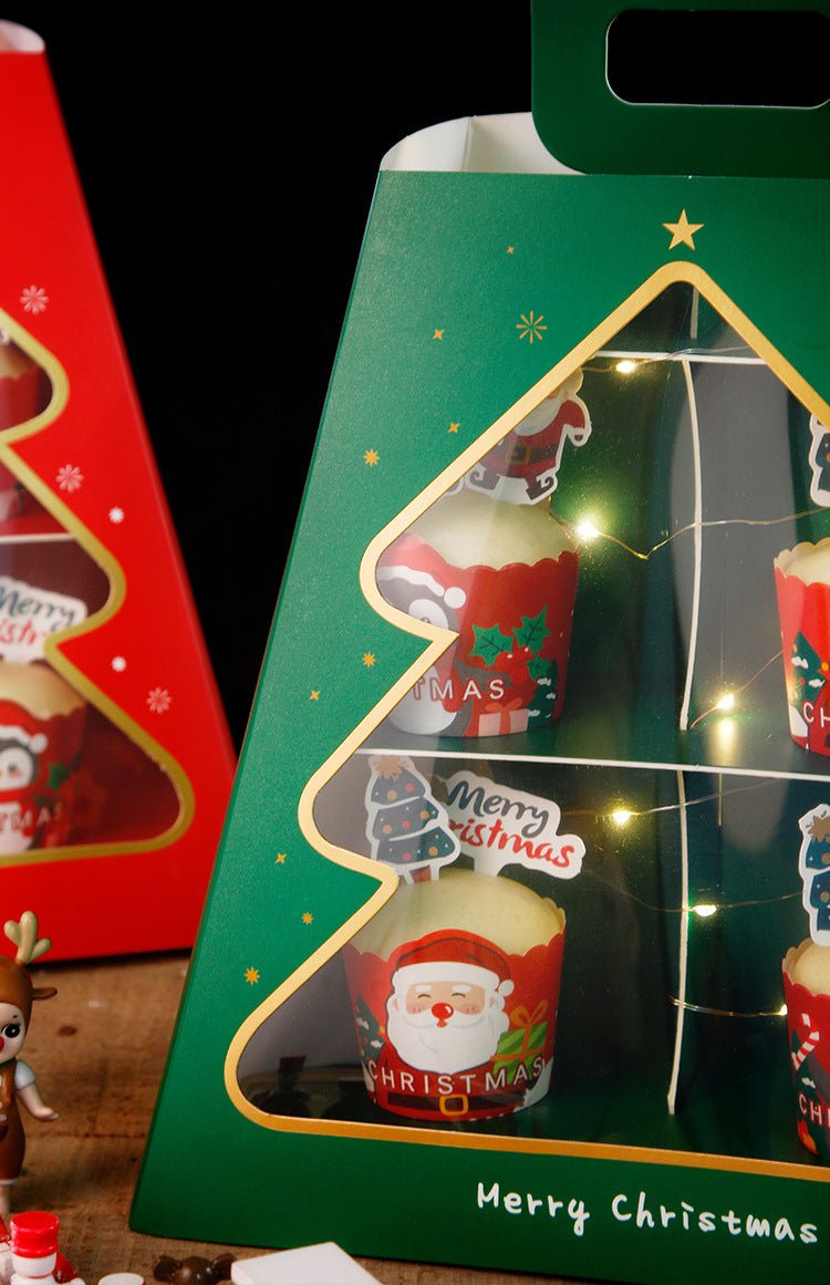 Christmas 2 Tiers Trapezoid Bakery / Cupcakes Dessert Stand - Elegant Supply