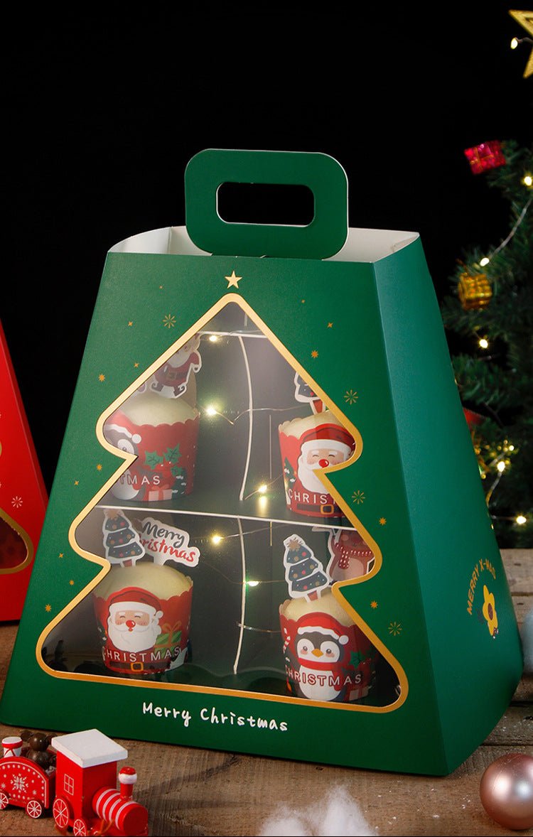 Christmas 2 Tiers Trapezoid Bakery / Cupcakes Dessert Stand - Elegant Supply