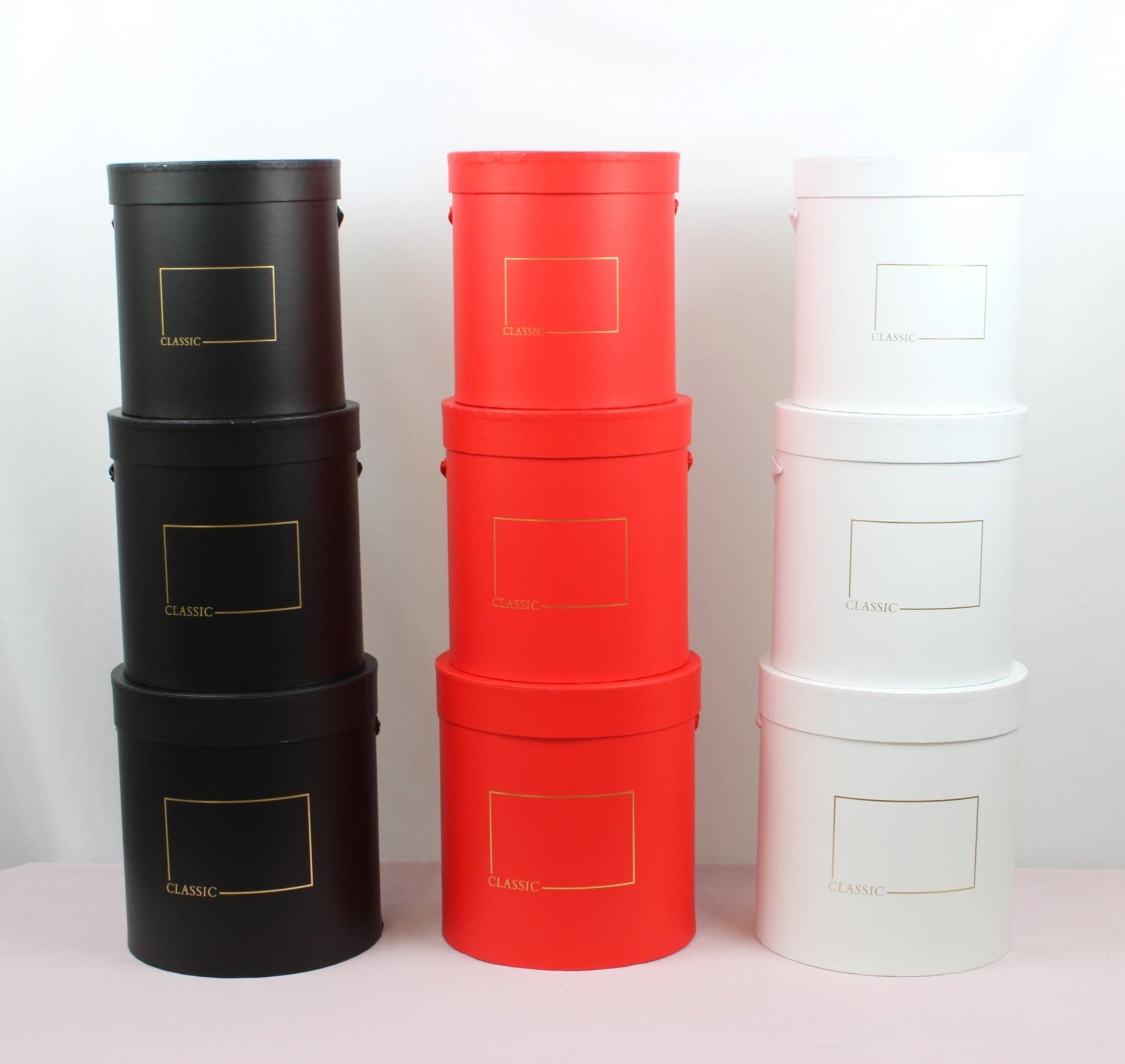 Classic Round Flower Hat Gift Box - Various Colors and Sizes - For Luxury Flower / Gift / Chocolate Strawberries Arrangements - Elegant Supply