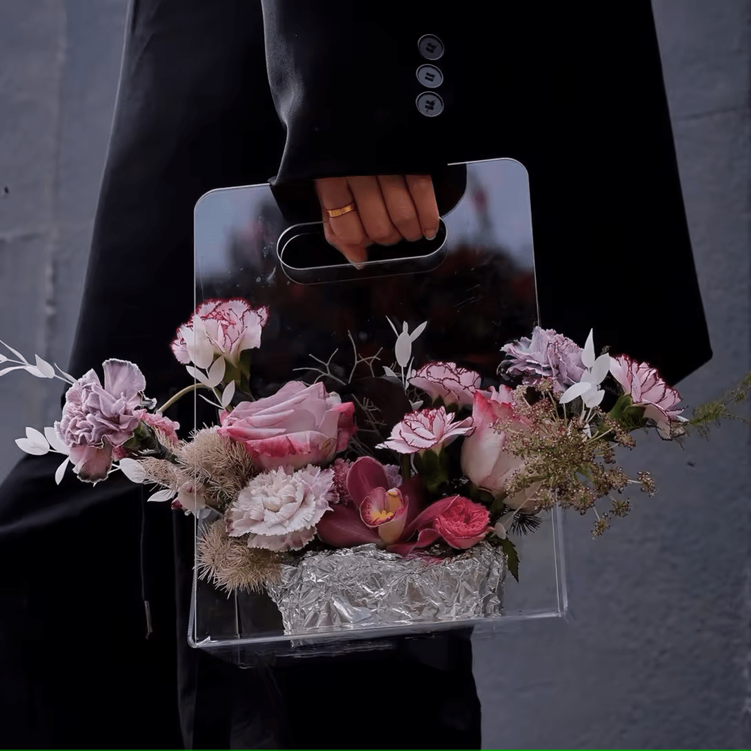 Clear Acrylic Flower Display Gift Cluth - Elegant Supply