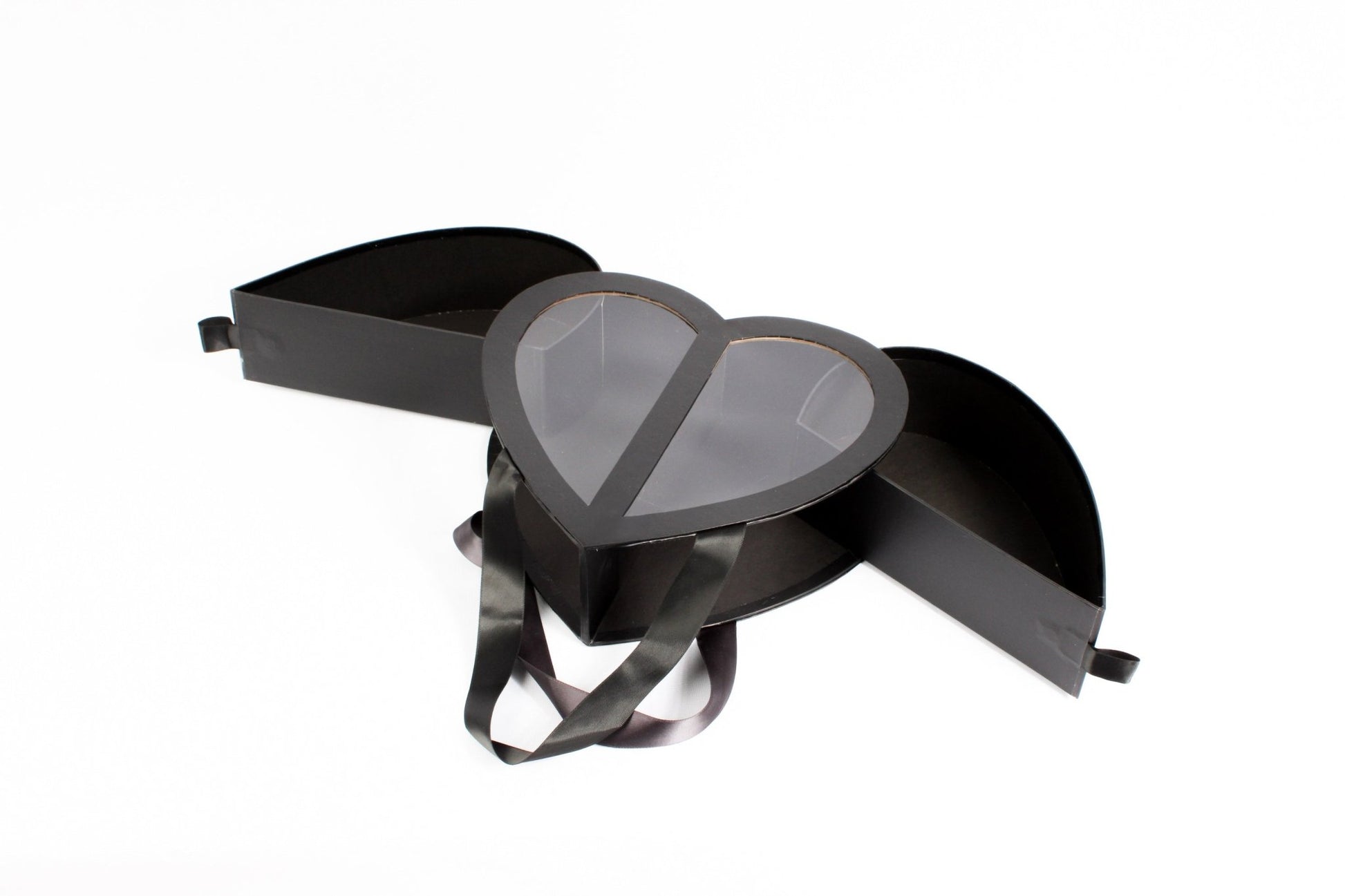 Clear Double Open Heart Flower Gift Box with Handle - Elegant Supply