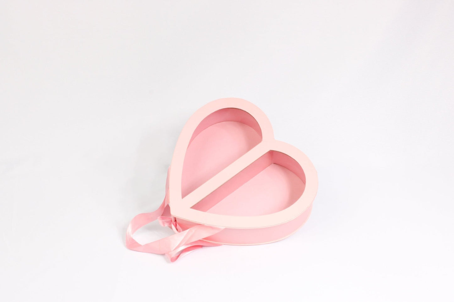 Clear Double Open Heart Flower Gift Box with Handle - Elegant Supply