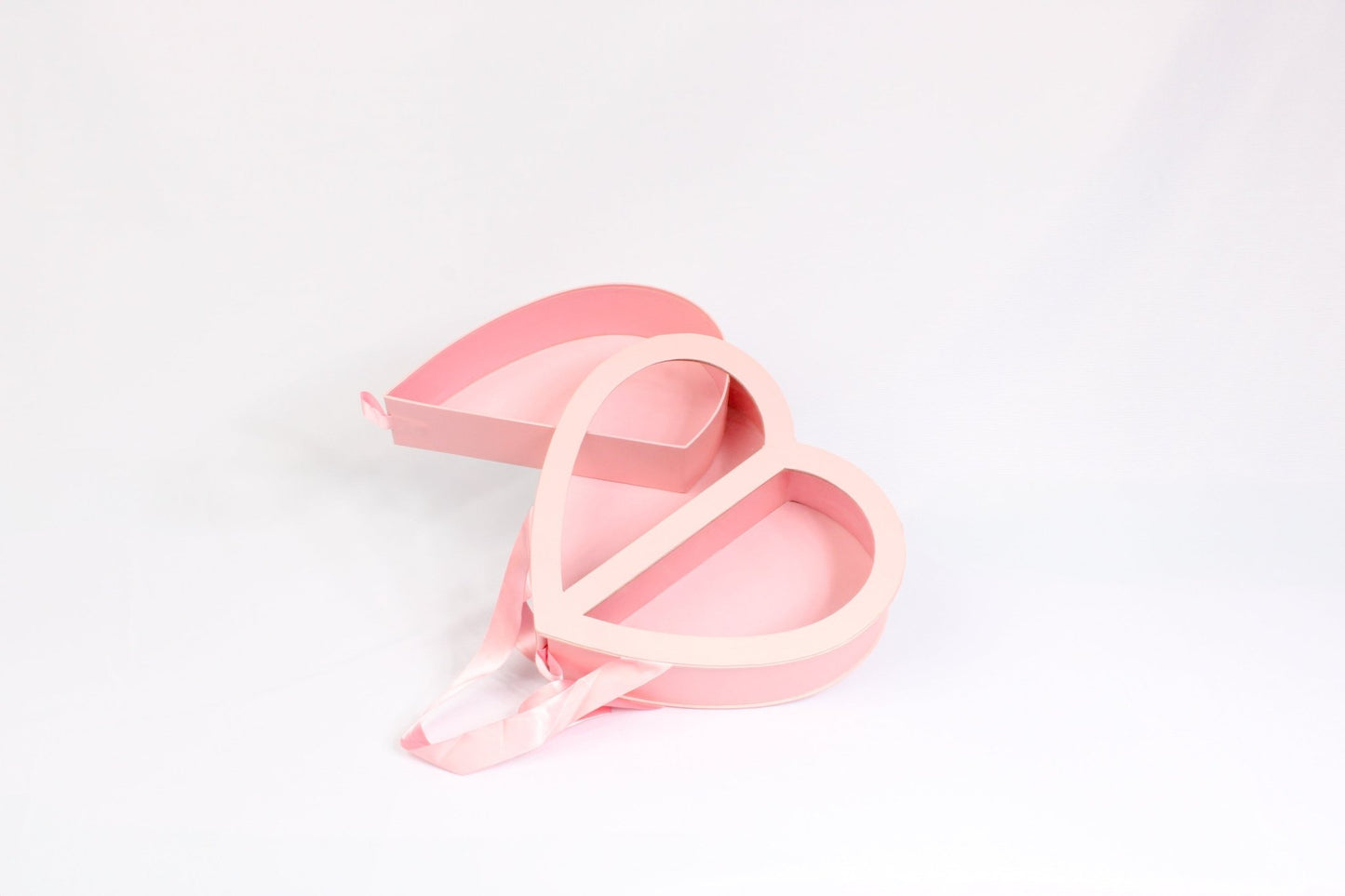 Clear Double Open Heart Flower Gift Box with Handle - Elegant Supply