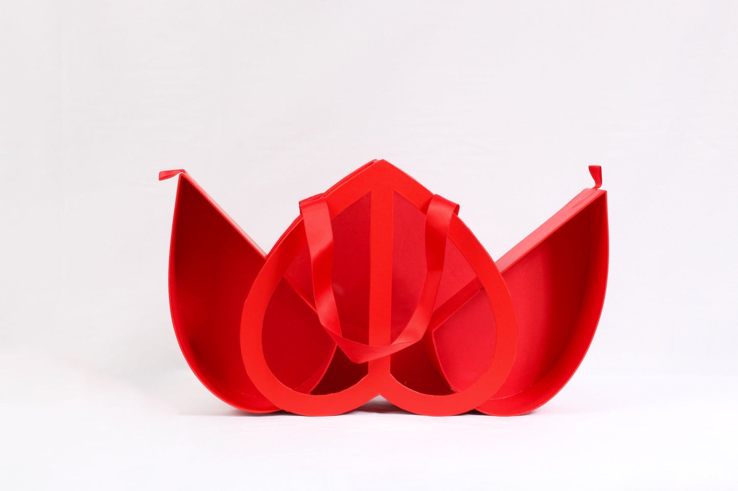 Clear Double Open Heart Flower Gift Box with Handle - Elegant Supply