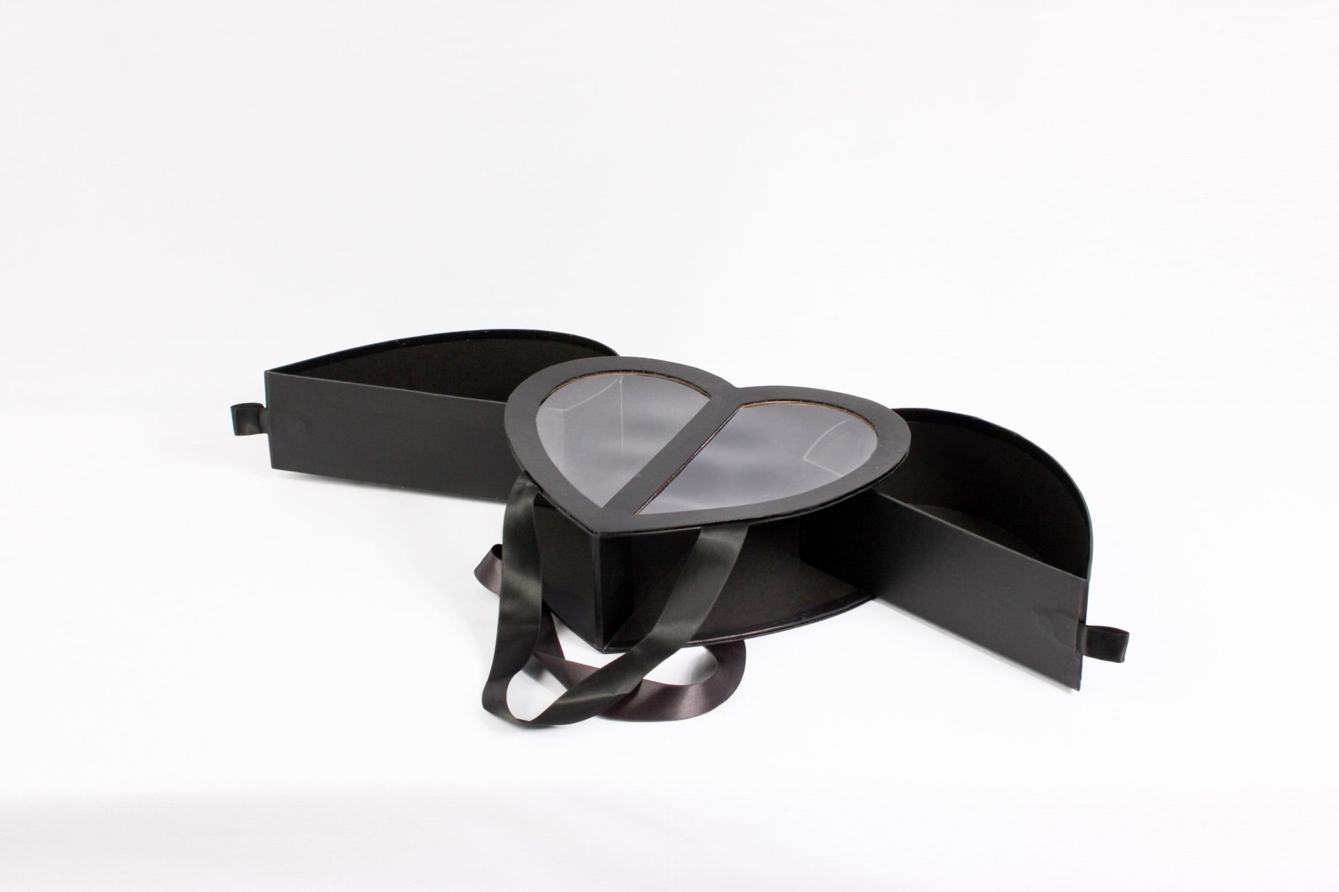 Clear Double Open Heart Flower Gift Box with Handle - Elegant Supply