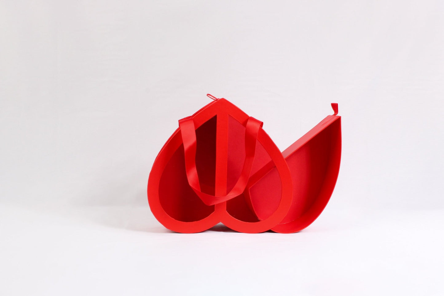 Clear Double Open Heart Flower Gift Box with Handle - Elegant Supply