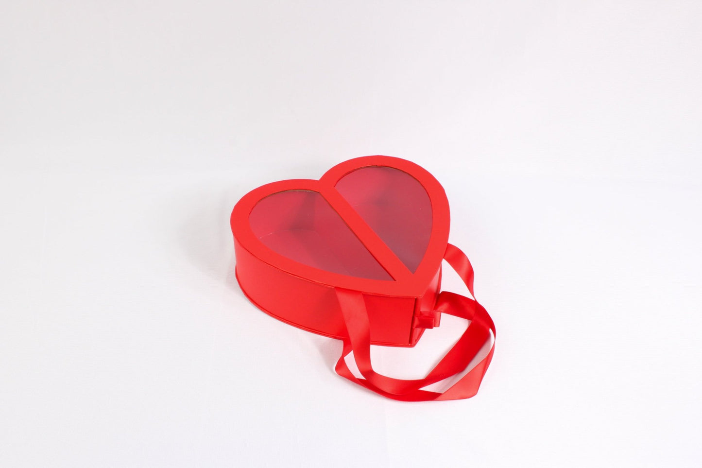 Clear Double Open Heart Flower Gift Box with Handle - Elegant Supply