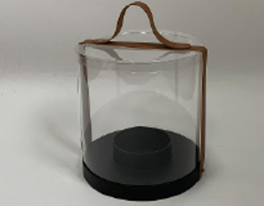 Clear PVC Cylinder Round Flower Box with Clear Lid and Handle - Elegant Supply