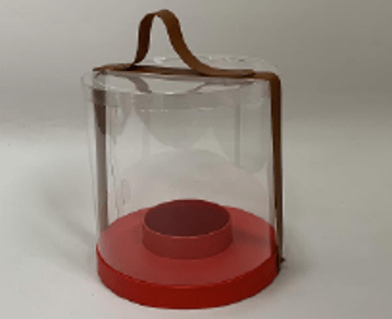 Clear PVC Cylinder Round Flower Box with Clear Lid and Handle - Elegant Supply