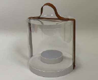 Clear PVC Cylinder Round Flower Box with Clear Lid and Handle - Elegant Supply