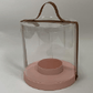 Clear PVC Cylinder Round Flower Box with Clear Lid and Handle - Elegant Supply