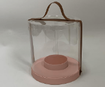 Clear PVC Cylinder Round Flower Box with Clear Lid and Handle - Elegant Supply