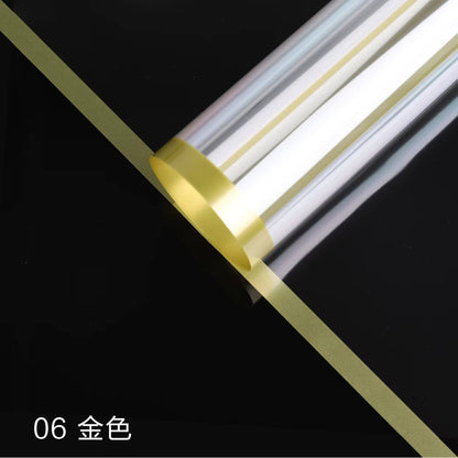 Color Edge Line Clear Cellophane Flower Wrapping Paper (20pcs/bag) - Elegant Supply