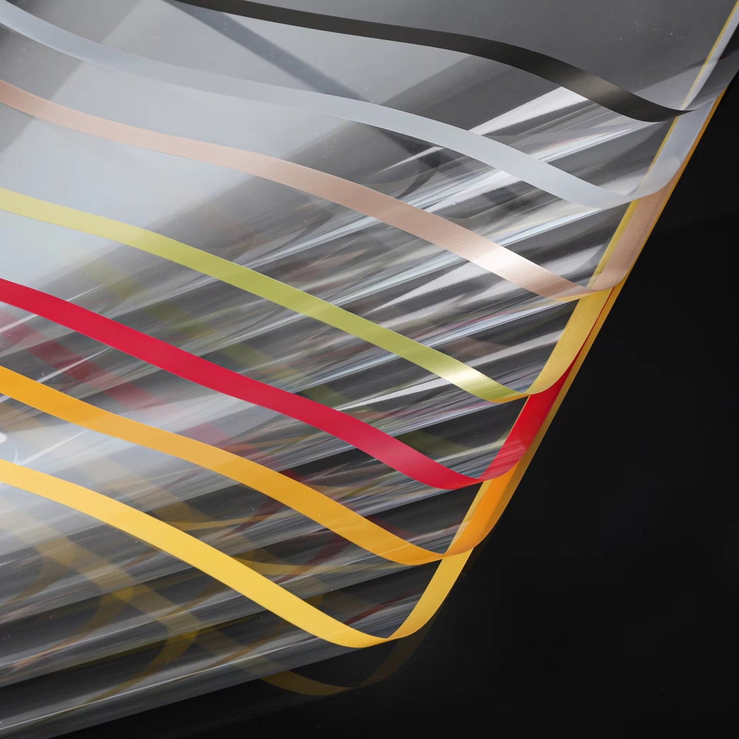 Color Edge Line Clear Cellophane Flower Wrapping Paper (20pcs/bag) - Elegant Supply