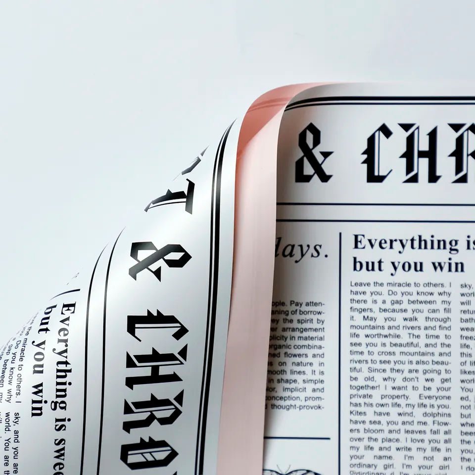 Colorful Newspaper Waterproof Flower Wrapping Paper (20 sheets/bag) - Elegant Supply