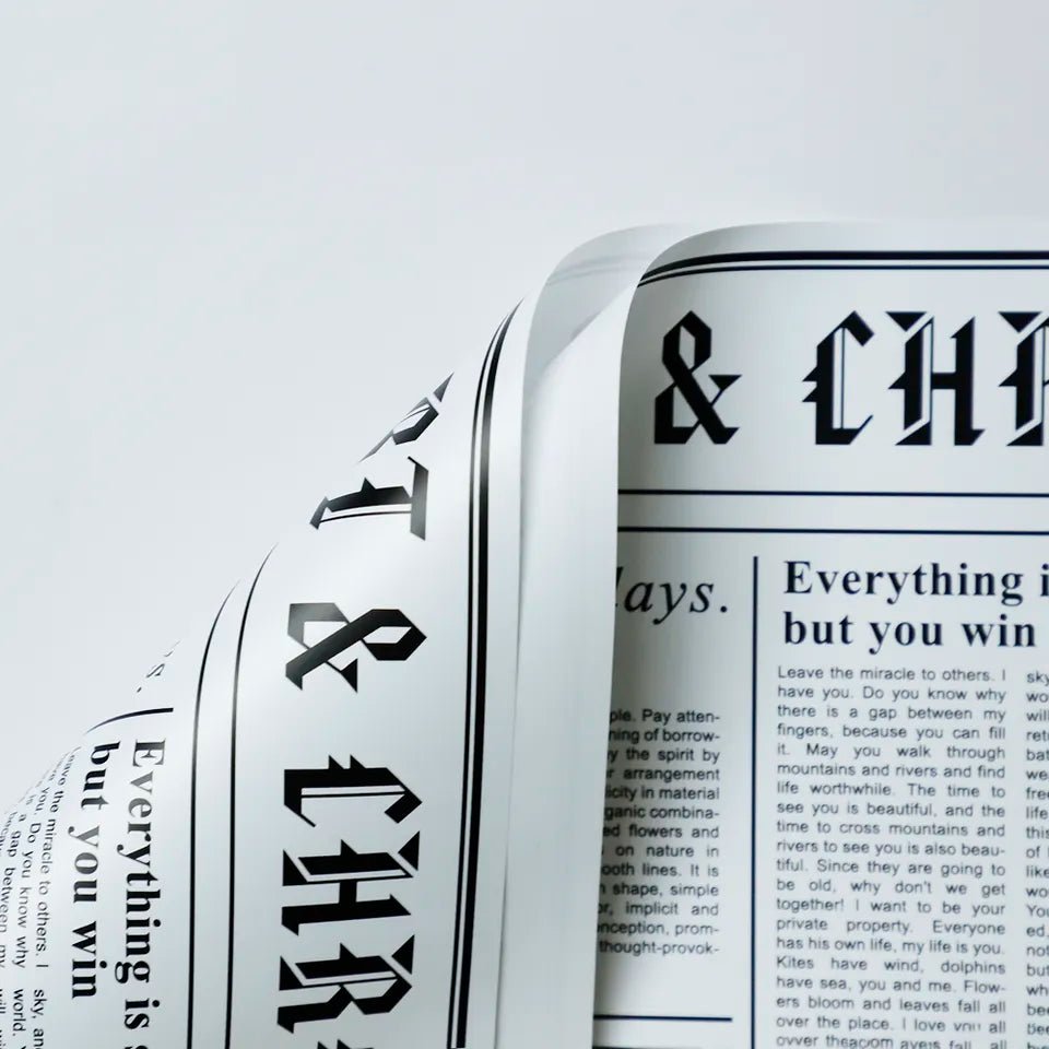 Colorful Newspaper Waterproof Flower Wrapping Paper (20 sheets/bag) - Elegant Supply