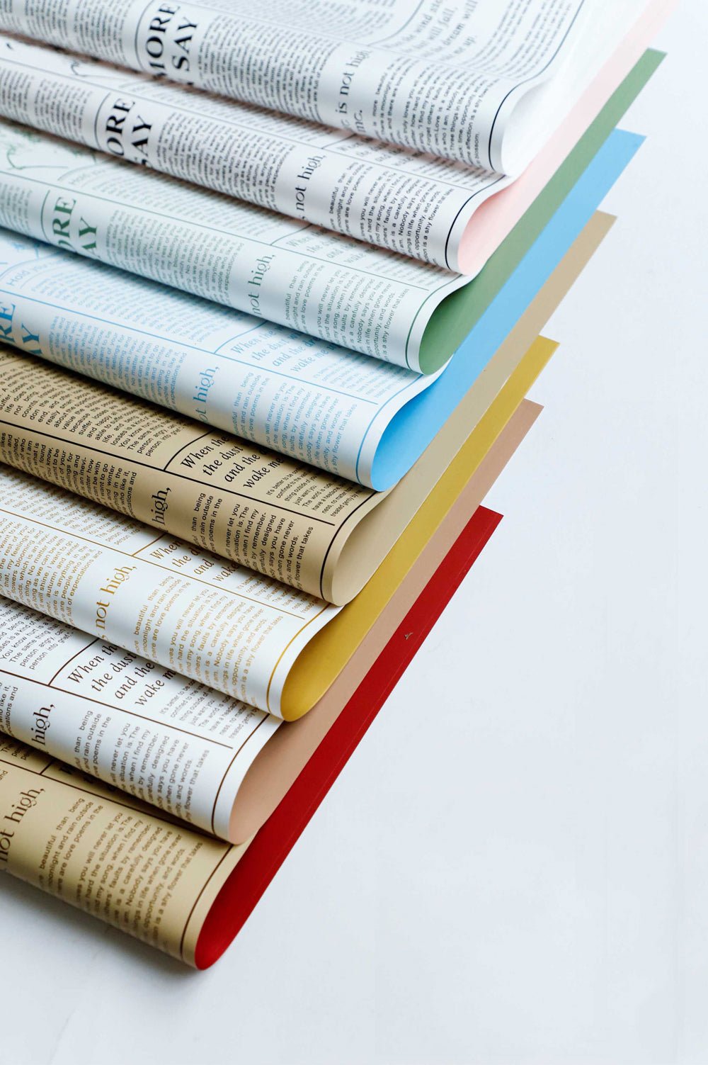 Colorful Newspaper Waterproof Flower Wrapping Paper (20 sheets/bag) - Elegant Supply