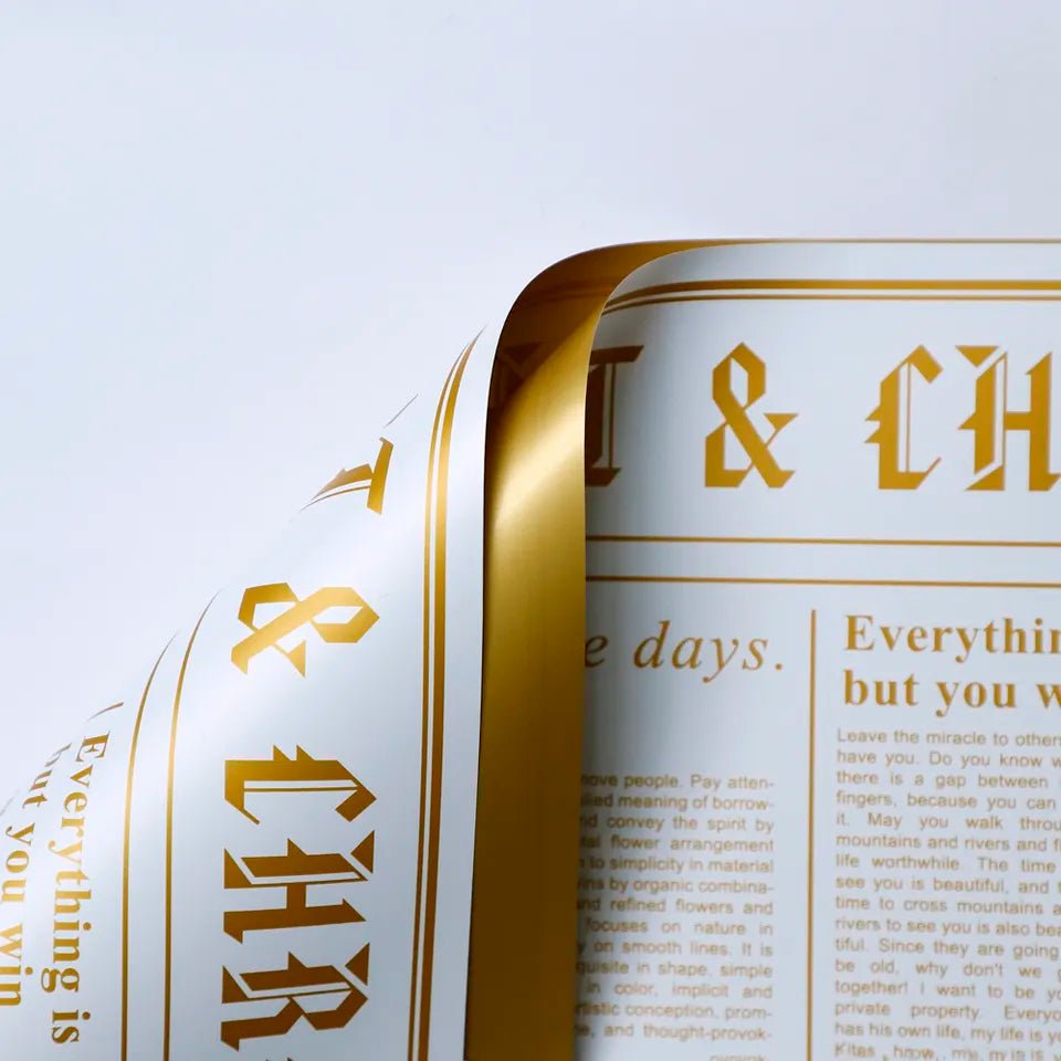 Colorful Newspaper Waterproof Flower Wrapping Paper (20 sheets/bag) - Elegant Supply