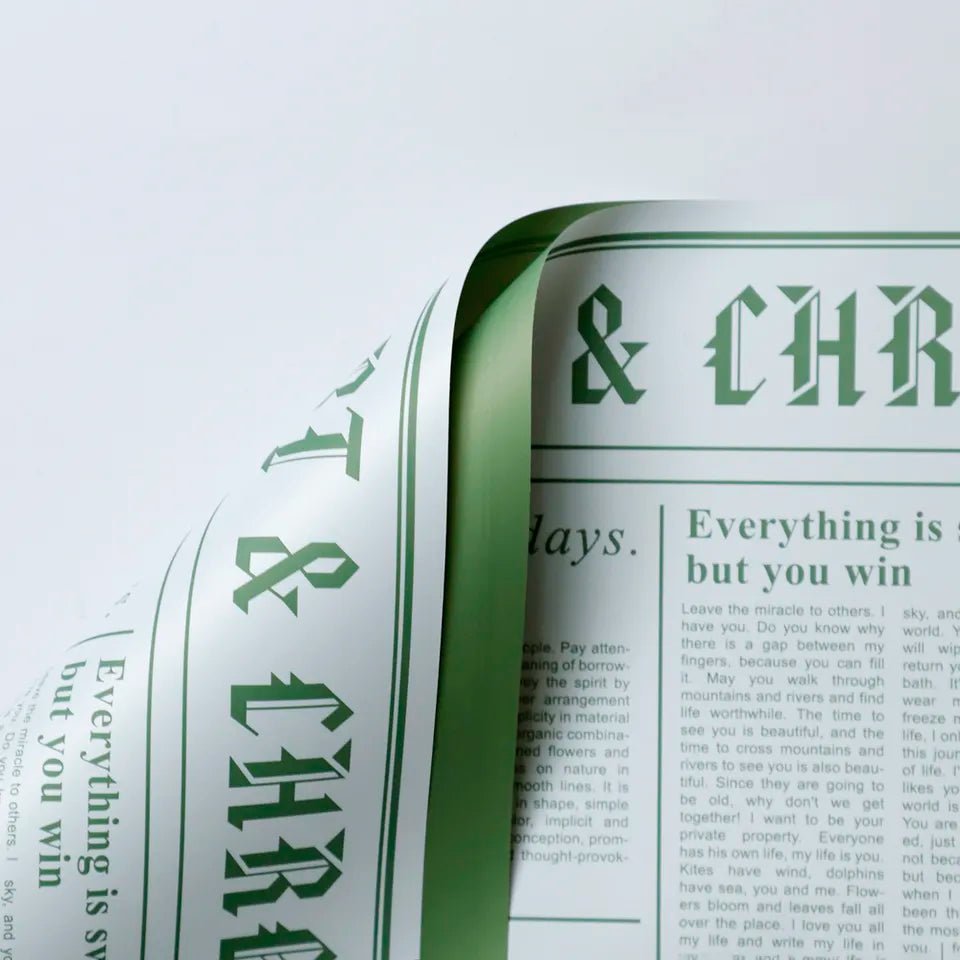 Colorful Newspaper Waterproof Flower Wrapping Paper (20 sheets/bag) - Elegant Supply