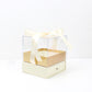 Cube Clear Top Flower Gift Box with Ribbon and drawer - Elegant Supply