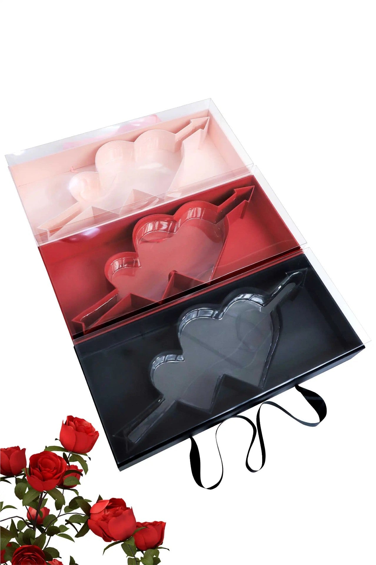 Cupid's Arrow of Love Transparent Flower Gift Box with Clear Cover - Elegant Supply